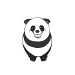 パンダ柄のポメラニアンの無料手書きイラスト