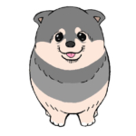 黒いポメラニアンの無料イラスト