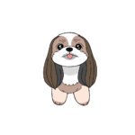 シーズーの無料手書きイラスト