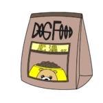 ダイエット用のドッグフードのイラスト