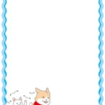 夏の海をイメージしたハガキフレームイラスト