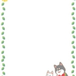 夏のフレームイラストはがきサイズ