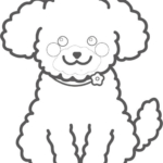 トイプードルのぬり絵イラスト