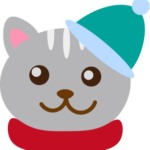 クリスマスモチーフの猫無料イラスト