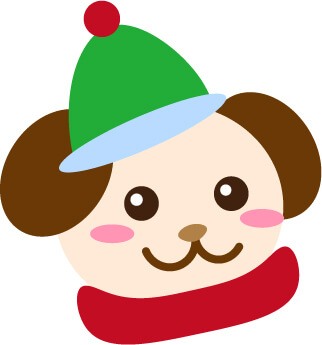 クリスマスモチーフの犬無料イラスト