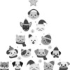 クリスマスモチーフの犬猫無料イラスト