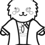 【鬼滅の刃風】甘露寺蜜璃っぽい*ポメラニアンイラストのぬり絵【無料】