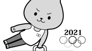 オリンピック（体操）猫　白黒