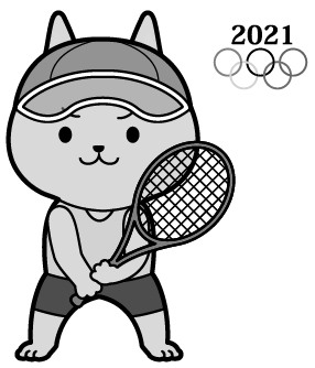 オリンピック(テニス)猫　白黒