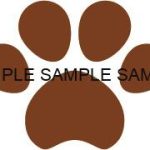 犬猫の肉球(足あと)茶色