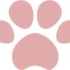犬猫の肉球（足あと）薄いピンク
