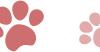 犬猫の肉球（足あと）ピンクのラインイラスト