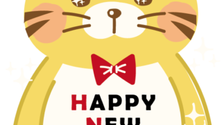 【2022年寅（とら）年】年賀状デザインのイラスト❽(白背景）