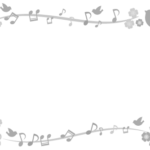 音符のフレーム(グレー)イラスト