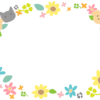 花のフレーム❷(ペット入り) イラスト【無料】