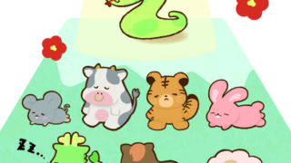 【2025年巳（へび）年】年賀状デザインのイラスト⑭【無料】