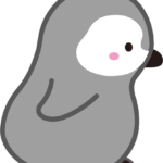 横向きのペンギンのあかちゃんのイラスト【無料】