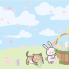 イースターの背景(かわいい動物)イラスト【無料】