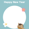 【2026年午（うま）年】年賀状デザインのイラスト㉓（写真フレーム❷）【無料】